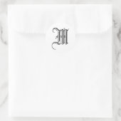 Monogram M Sticker Zwart Wit Oud Engels (Tas)