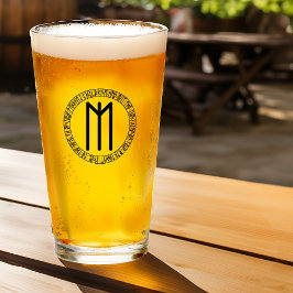 Monogram M - Viking stijl - pint glas