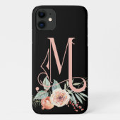 Monogram M zwart/roze Case-Mate iPhone Case (Achterkant)