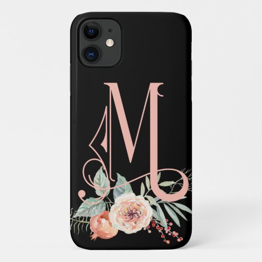 Monogram M zwart/roze Case-Mate iPhone Case (Achterkant)