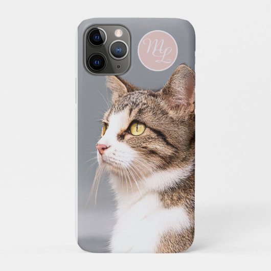 Monogram maak je eigen kat foto Case-Mate iPhone case (Achterkant)