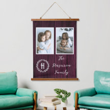 Monogram magenta Rustic Family Foto