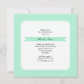 Monogram Magische Mint en Witte Polka Dot Wedding Kaart (Voorkant)