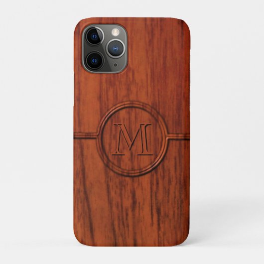 Monogram Mahogany Wood Print Case-Mate iPhone Case (Achterkant)