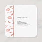 Monogram Make-up Artist Lashes Lipstick Mascara Vierkante Visitekaartje (Achterkant)