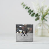 Monogram | Make-upkwasten Vierkante Visitekaartje (Staand voorkant)