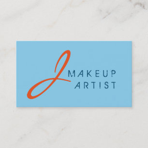 Monogram Makeup Artist Baby blauw Achtergrond Visitekaartje