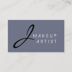Monogram Makeup Artist Gray Achtergrond Visitekaartje