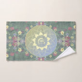 Monogram Mandala en Wildflower Bad Handdoek (Handdoek)