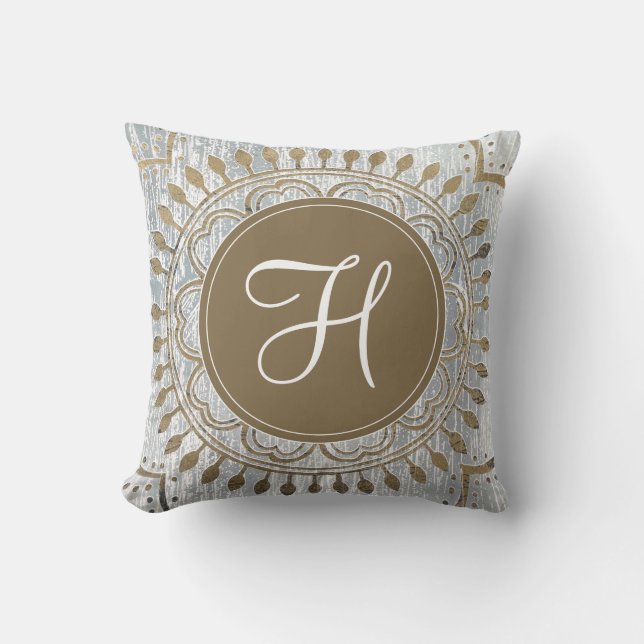 Monogram | Mandala Gold Design Kussen (Voorkant)
