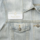 Monogram Marble Elegant White Gold Professional Naamplaatje (In situ)