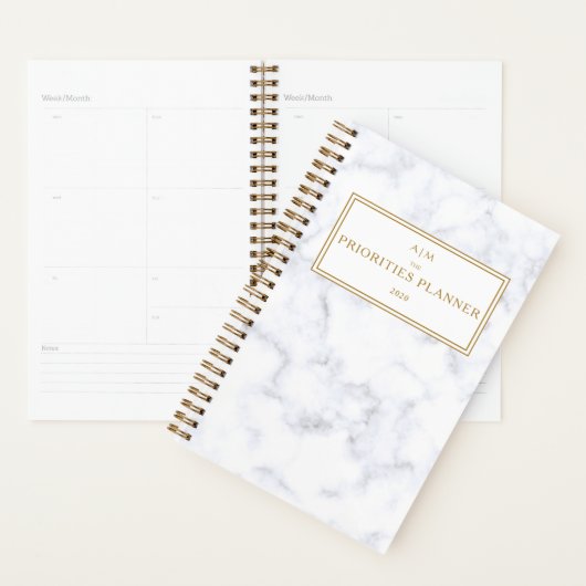 Monogram Marble Golden De prioriteiten Planner (Display)