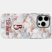 Monogram Marble Rose Gold  Case-Mate iPhone Case (Achterkant (horizontaal))
