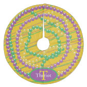 Monogram Mardi Gras Beads Fleece Kerstboom Rok (Voorkant)