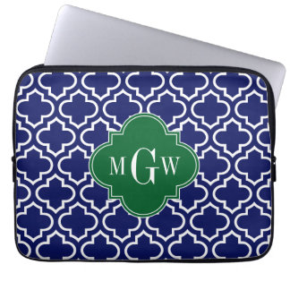 Monogram marinehout Marokkaans #6 Forest Grn 3 Ini Laptop Sleeve