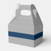 Monogram marinemonogram zeemacht en grijze Chevron Bedankdoosjes (Achterkant)