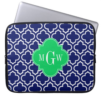 Monogram marineslein Initiaal marinesoor Marokkaan Laptop Sleeve