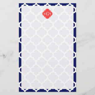 Monogram marineslein Marokkaans #5 Coral Red 3 Ini Briefpapier