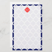 Monogram marineslein Marokkaans #5 Coral Red 3 Ini Briefpapier (Voorkant / Achterkant)