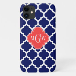 Monogram marineslein Marokkaans #5 Coral Red 3 Ini iPhone 11 Hoesje