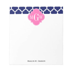 Monogram marinesleutel Marokkaans #5 Hot Pink2 3 I Notitieblok