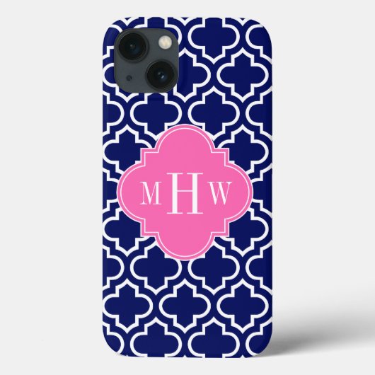 Monogram marinesleutel Marokkaans #6 Hot Pink 3 In Case-Mate iPhone Case (Achterkant)