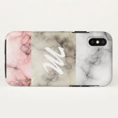 Monogram marmer kleur blokken Case-Mate iPhone case (Achterkant (horizontaal))