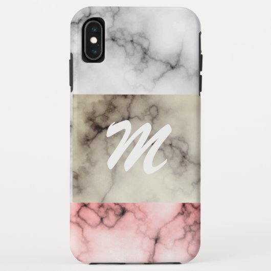 Monogram marmer kleur blokken Case-Mate iPhone case (Achterkant)