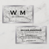 Monogram | Marmer | Metaal Visitekaartje (Voorkant / Achterkant)