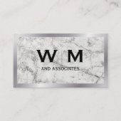 Monogram | Marmer | Metaal Visitekaartje (Voorkant)