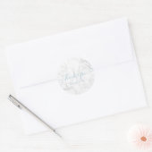 Monogram Marmeren Script Bedankt, DIY Dusty Blue Ronde Sticker (Envelop)