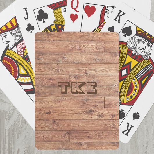 Monogram, masculiene rustieke hout minimalist pokerkaarten