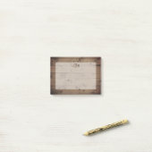 Monogram Masculine Initialen | Rustige houtlook Post-it® Notes (Op bureau)