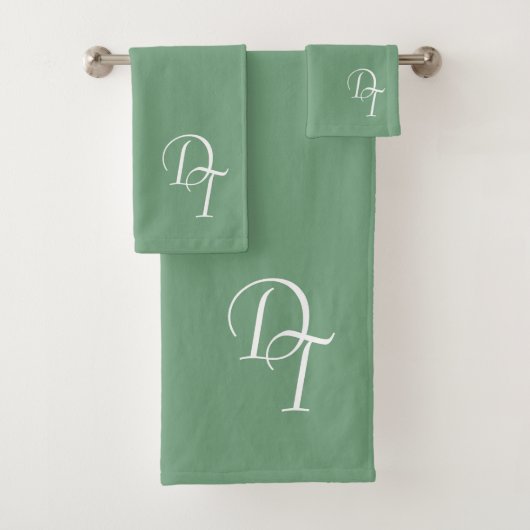 Monogram Matcha kleur Bad Handdoek (Insitu)