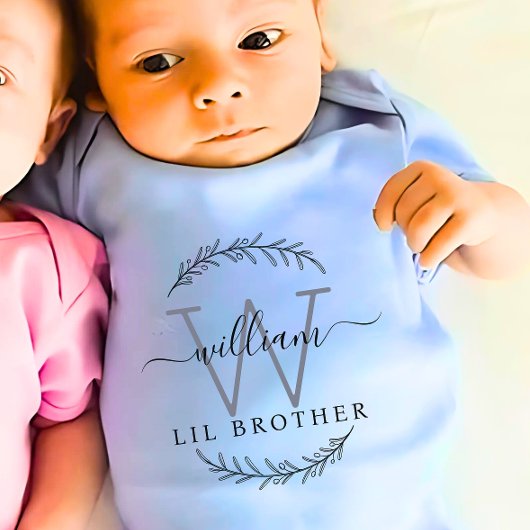 Monogram Matchende Kleine broer Romper