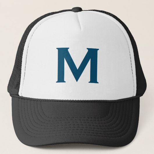 Monogram Matig Eenvoudig Klassiek Blauw Trucker Pet (Voorkant)