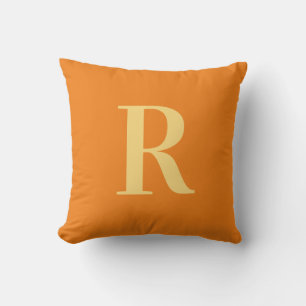 Monogram Matig Eenvoudig Oranje Kussen