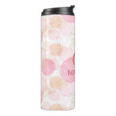 Monogram Matig Roze Meisje Glitter Persoonlijk Thermosbeker (Gedraaid links)