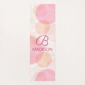 Monogram Matig Roze Meisje Glitter Persoonlijk Yogamat (Achterkant)