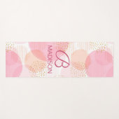 Monogram Matig Roze Meisje Glitter Persoonlijk Yogamat (Voorkant (horizontaal))