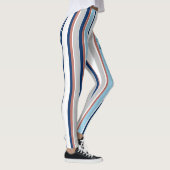 Monogram matige blauwe witte grijze strepen leggings (Rechts)