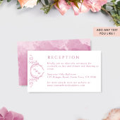 Monogram Mauve Pink Waterverf Weddenschap Informatiekaartje