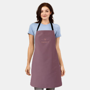 Monogram Mauve Taupe Modern Minimalist Elegant Schort