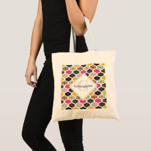 Monogram Maximalistische Regenboog Dot Mandalas Pa Tote Bag