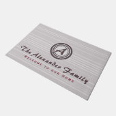 Monogram Medallion Familienaam Welkom Deurmat (Schuin)