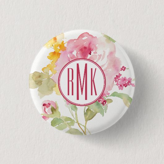 Monogram | medio juli ronde button 3,2 cm (Voorkant)