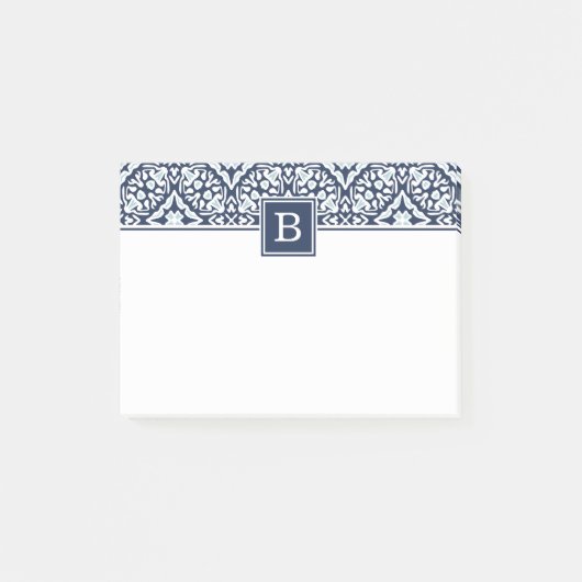 Monogram mediterraan Patroon Post-it® Notes (Voorkant)