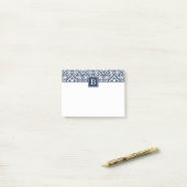 Monogram mediterraan Patroon Post-it® Notes (Op bureau)