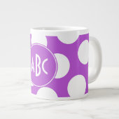 Monogram Medium Orchidee en Witte Polka Dots Jumbo Beker (Voorkant rechts)