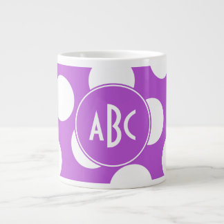 Monogram Medium Orchidee en Witte Polka Dots Jumbo Beker